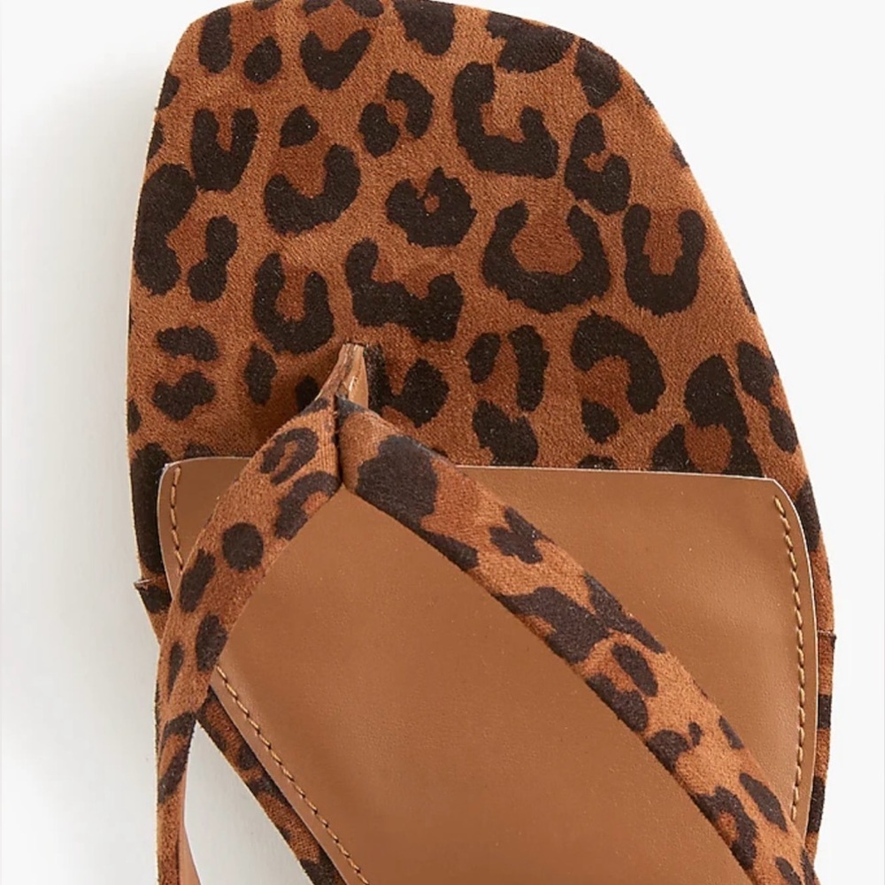 J Crew factory Microsuede kitten-heel sandals Leopard Suede - Picture 3 of 6